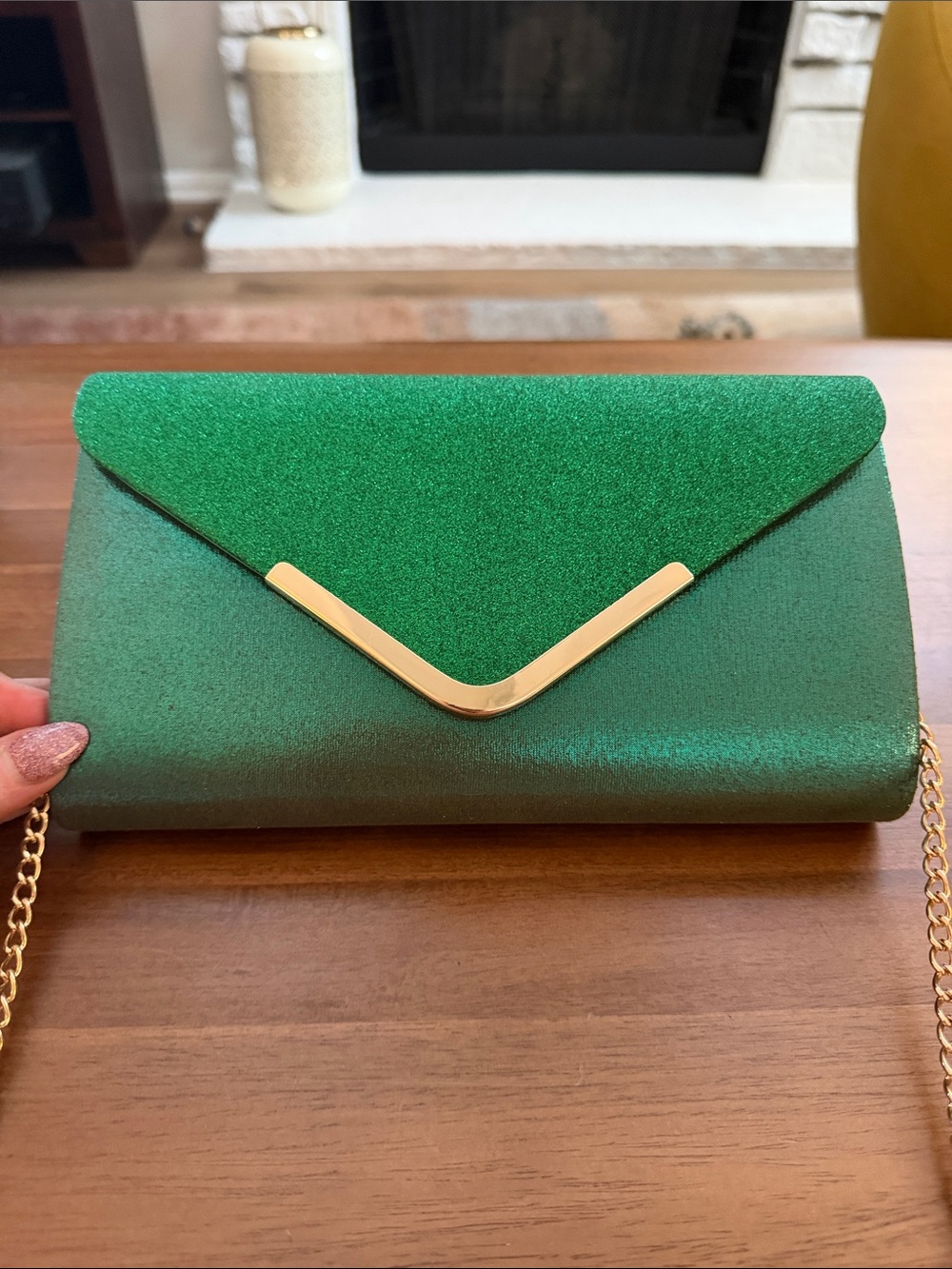 Dasein Emerald Green Metallic Evening Clutch | New With Tags